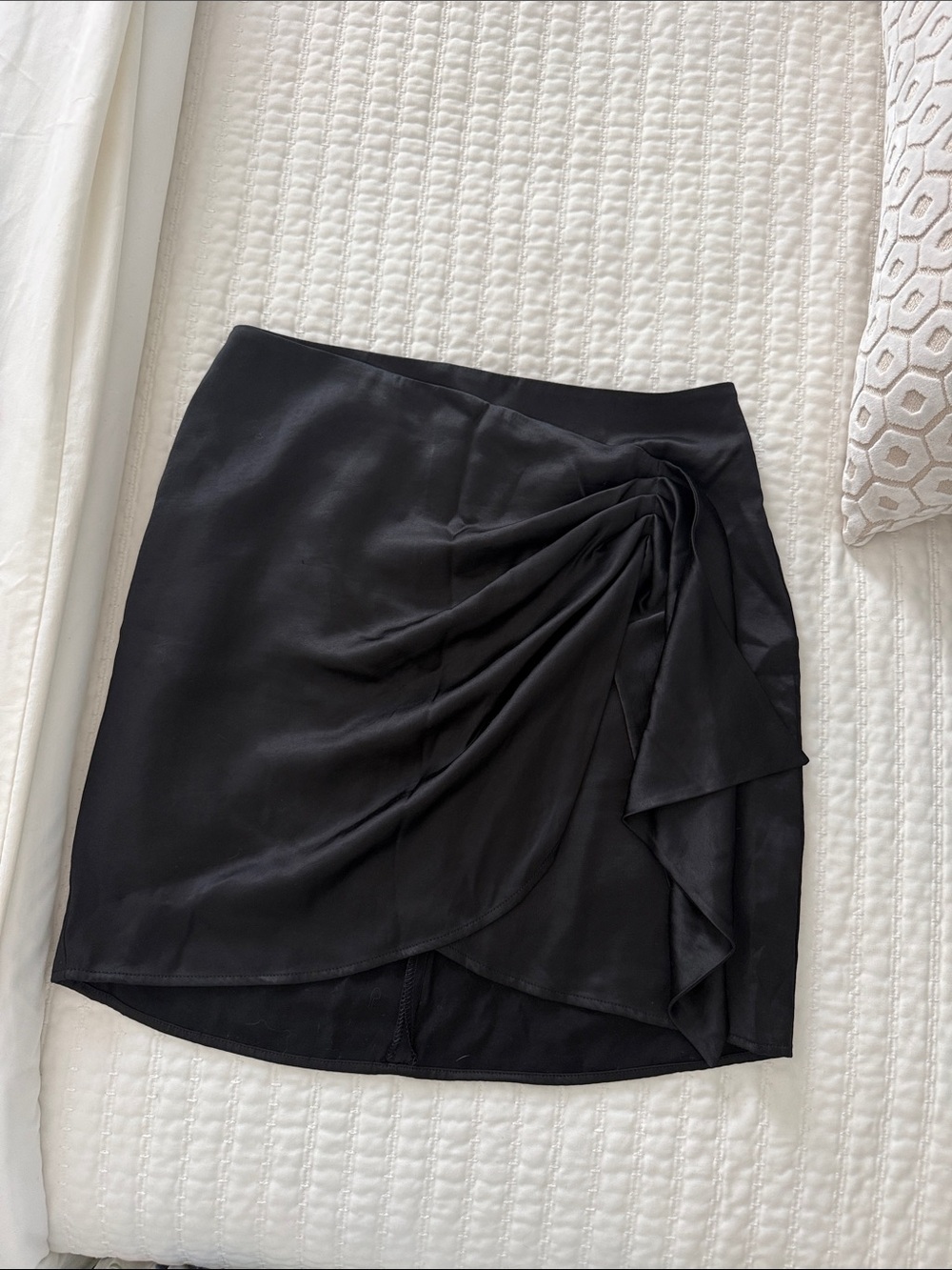 Express Black Draped Side-Tie Mini Skirt